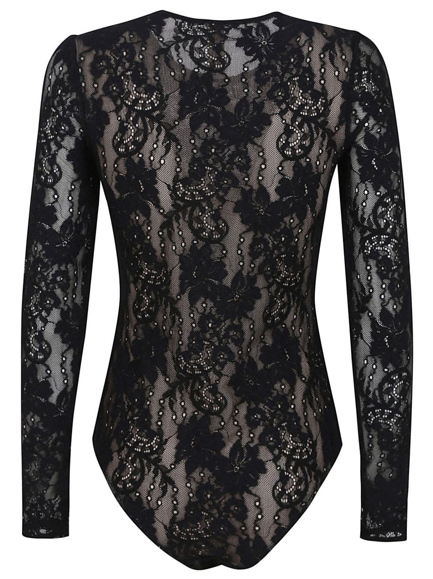 Zimmermann Fitted Lace Bodysuit With Round Neckline