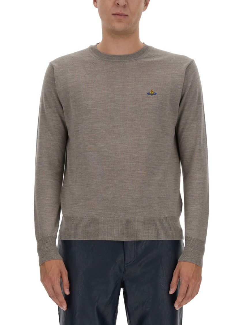 Vivienne Westwood Logo-Embellished Virgin Wool Jersey With Classic Crew Neck