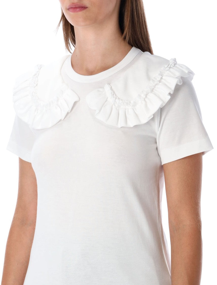 Comme Des Garçons Cotton T-Shirt With Romantic Ruffled Collar