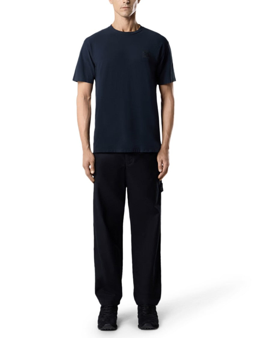 Stone Island Plain Blue Cotton T-Shirt