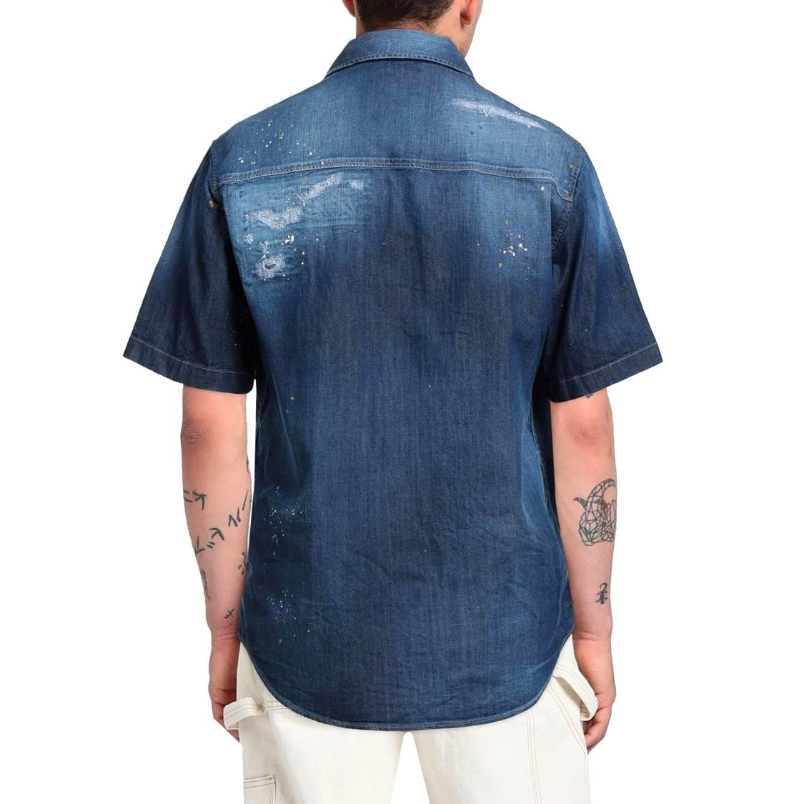 Dsquared2 Distressed Blue Denim Shirt