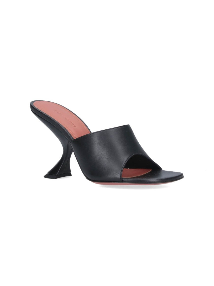 Amina Muaddi "Lupita Slipper" Sandals Black