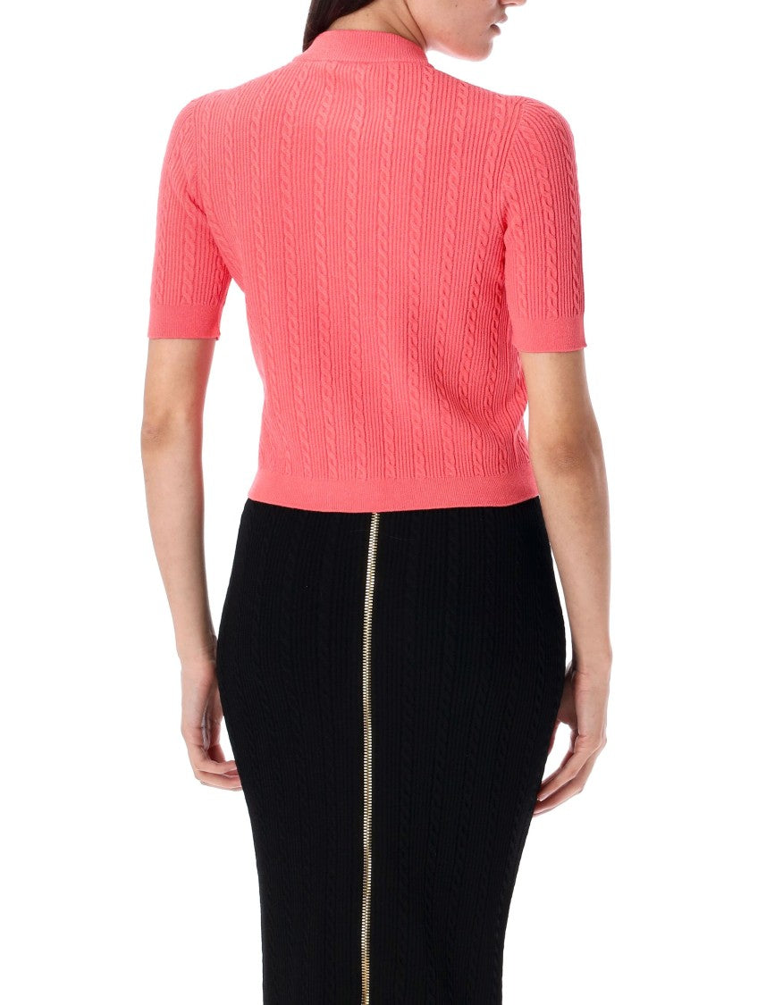 Balmain Ss Buttoned Torsade Knit Cardigan