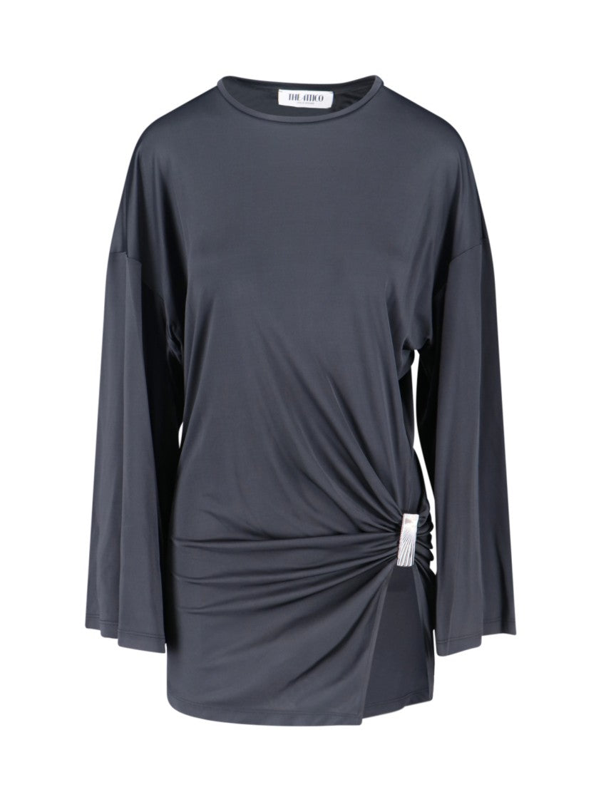The Attico Draped Mini Dress – Grey