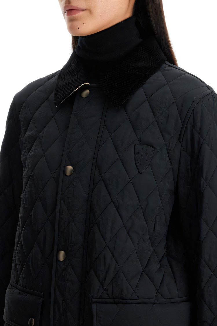 Burberry Quilted Black Burberry Jacket With Classic Collar