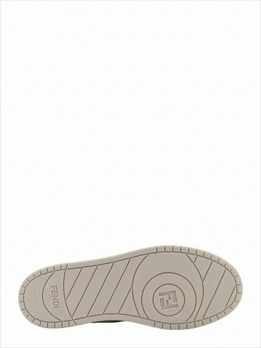 Fendi Low-Top Calf Leather Sneakers With Perforated Detailing And Textured Sole