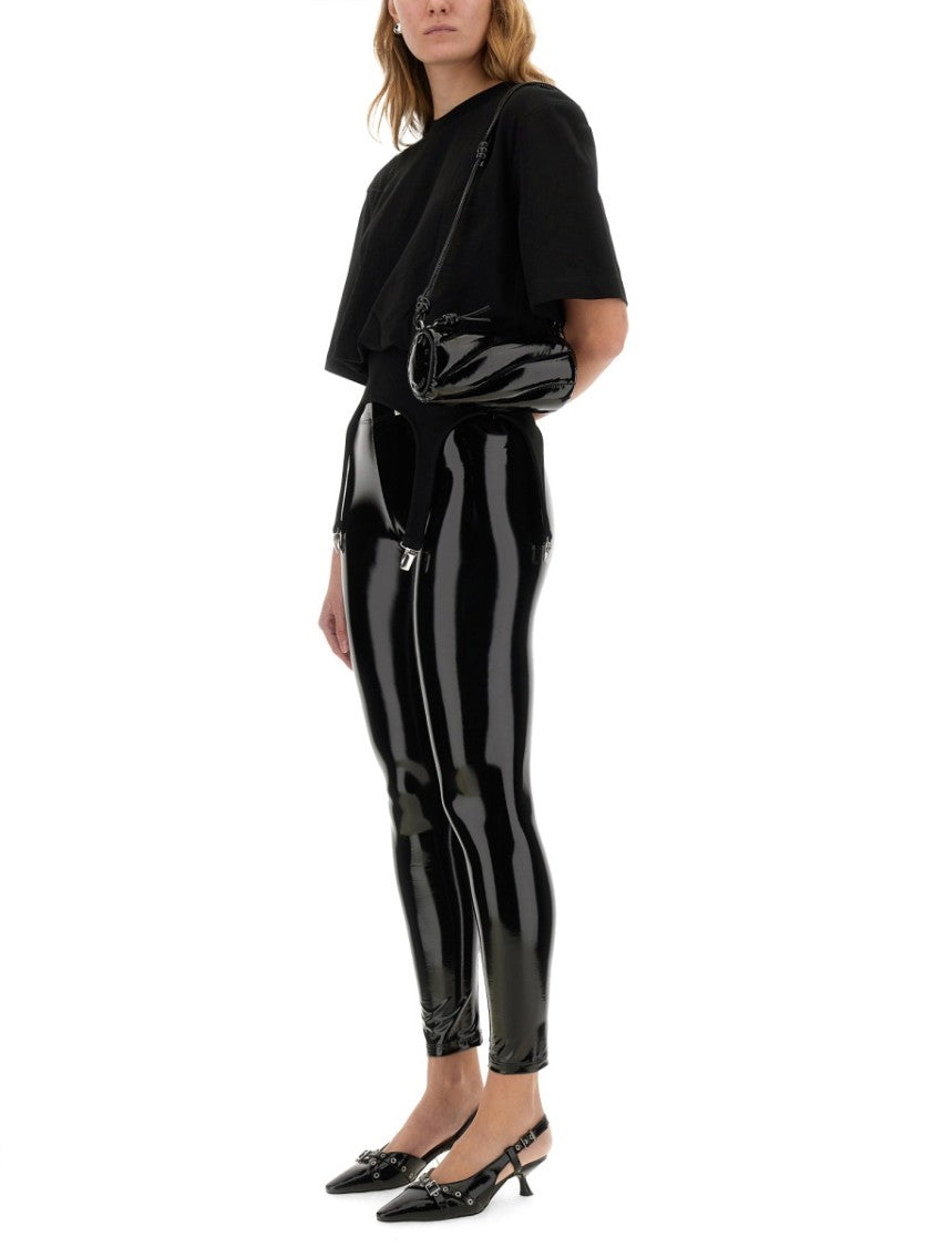 Fiorucci Black T-Shirt With Unique Suspender Design