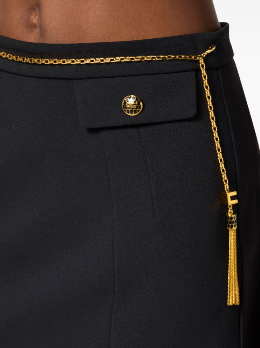 Elisabetta Franchi Fitted Mini Skirt With Gold Accents