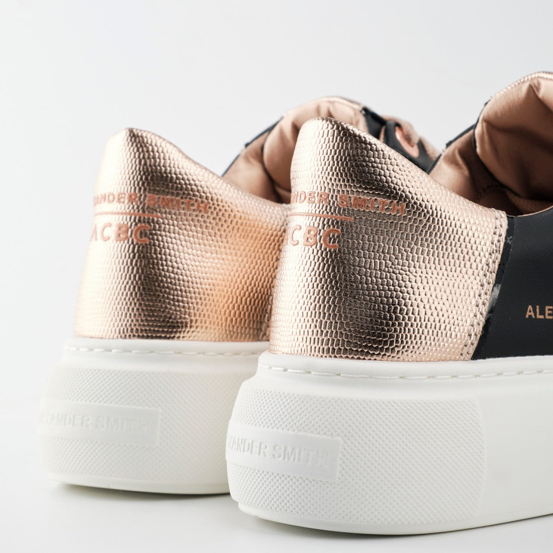 Alexander Smith Black Vegan Sneakers With Pink Platinum Spur