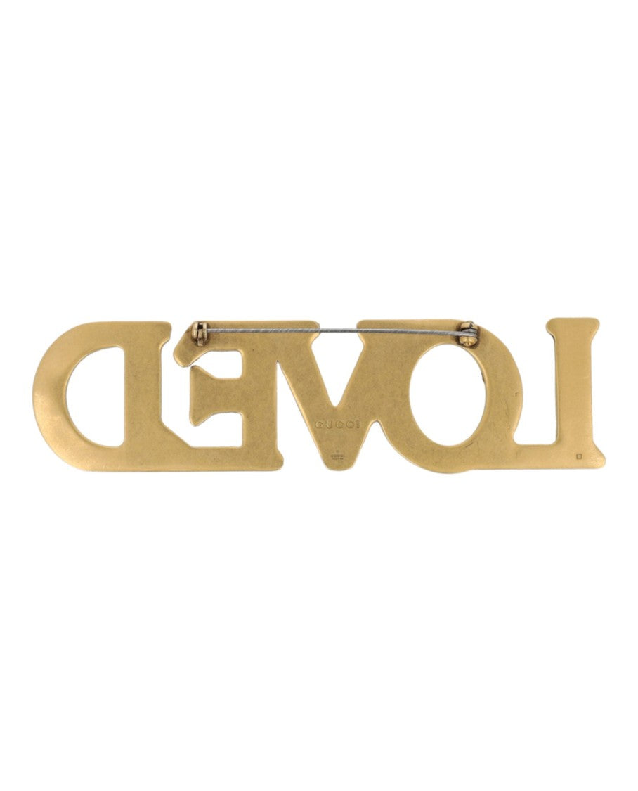 Gucci Crystal Embellished Love Brooch
