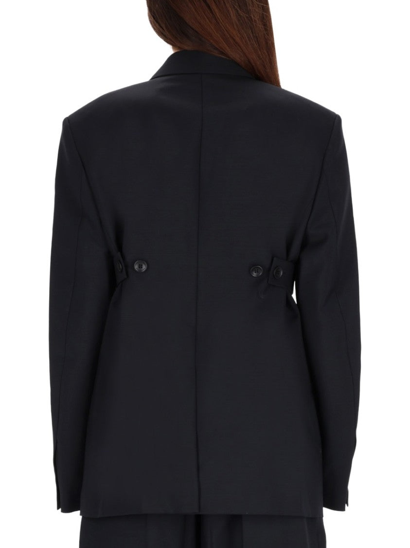 Alexander Wang Structured Oversized Black Jacket With Tailored Fit And Notch Lapel