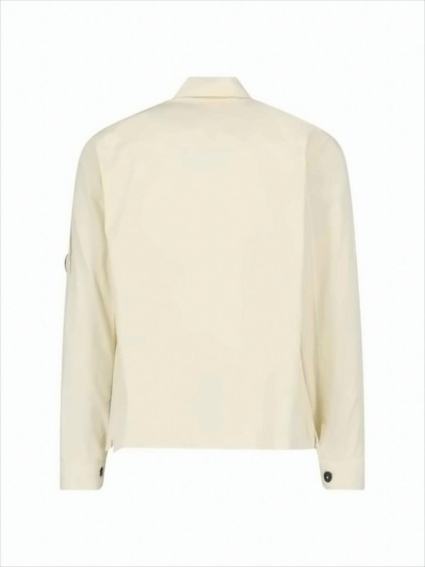 C.P. Company Cropped Cotton Jacket With Classic Collar And Signature Logo Patch