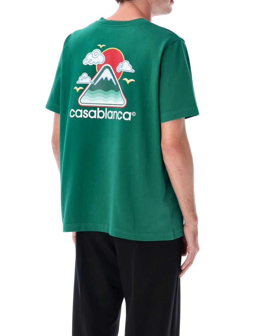 Casablanca Montagne Ondulée Screen Printed T-Shirt