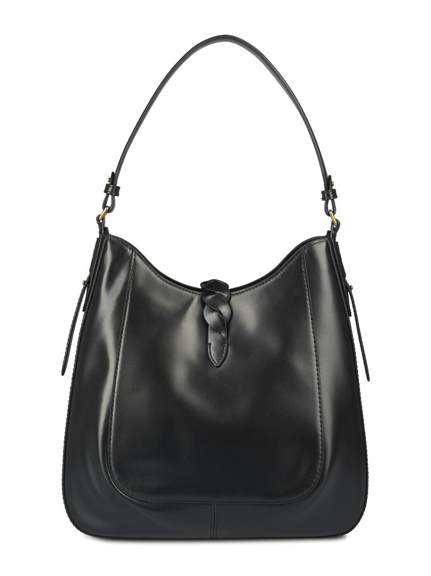 Isabel Marant Black Hobo Bag With Braided Detail And Adjustable Strap