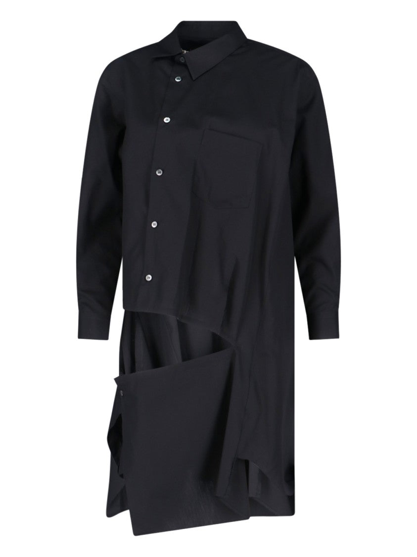 Comme Des Garçons Asymmetric Long Shirt – White