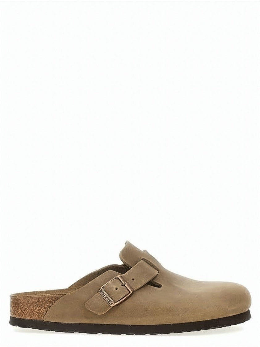 Birkenstock Brown Leather Mule With Adjustable Buckle