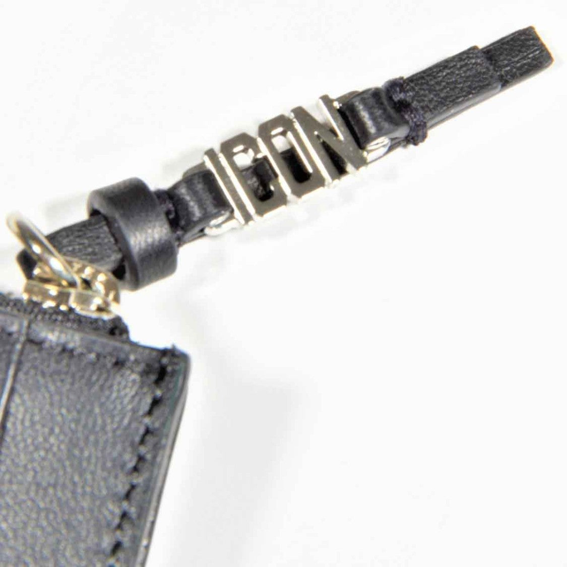 Dsquared2 Icon Evening Card Holder In Genuine Black Leather