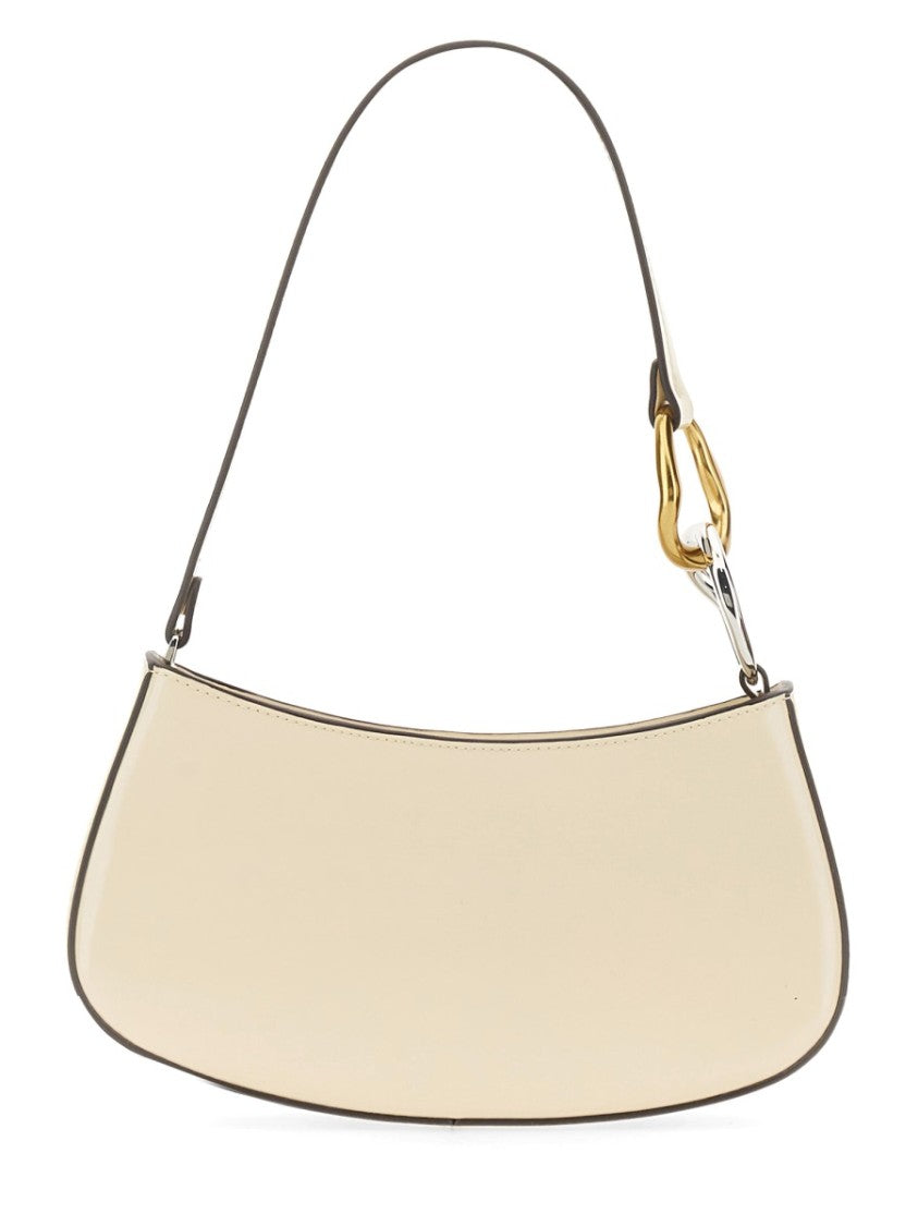 Staud Crescent-Shaped Handbag With Gold And Silver Hardware