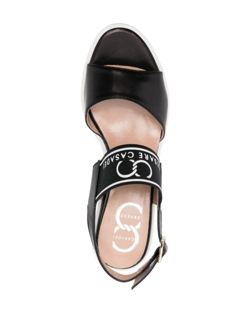 Casadei Open Toe Wedge Sandals With Ankle Strap