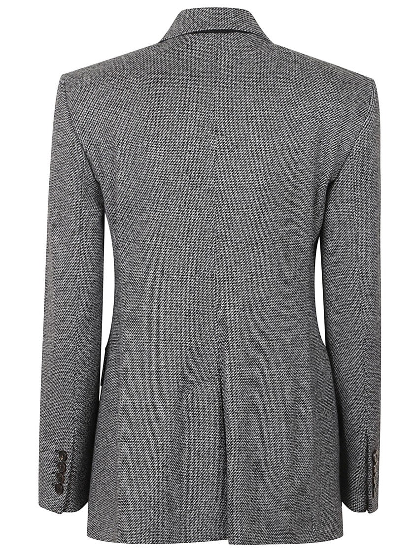 Max Mara Mid-Gray Patterned Jersey Blazer