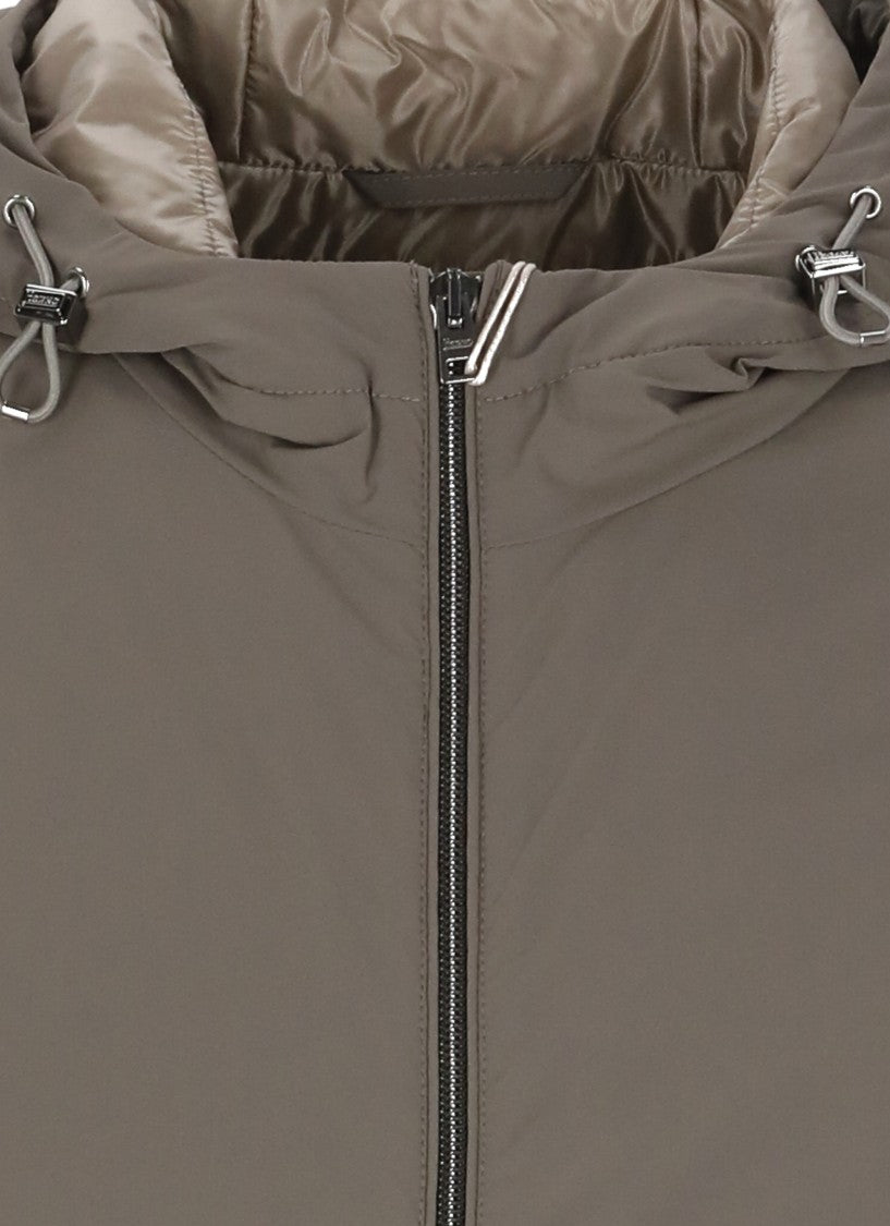 Herno Beige Waterproof Jacket With Adjustable Hood