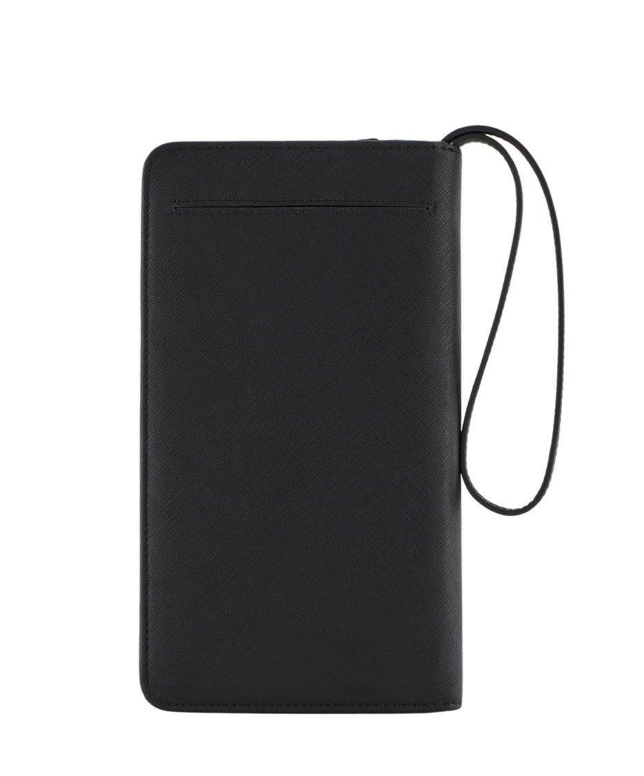 Emporio Armani Black Polyurethane Organizer