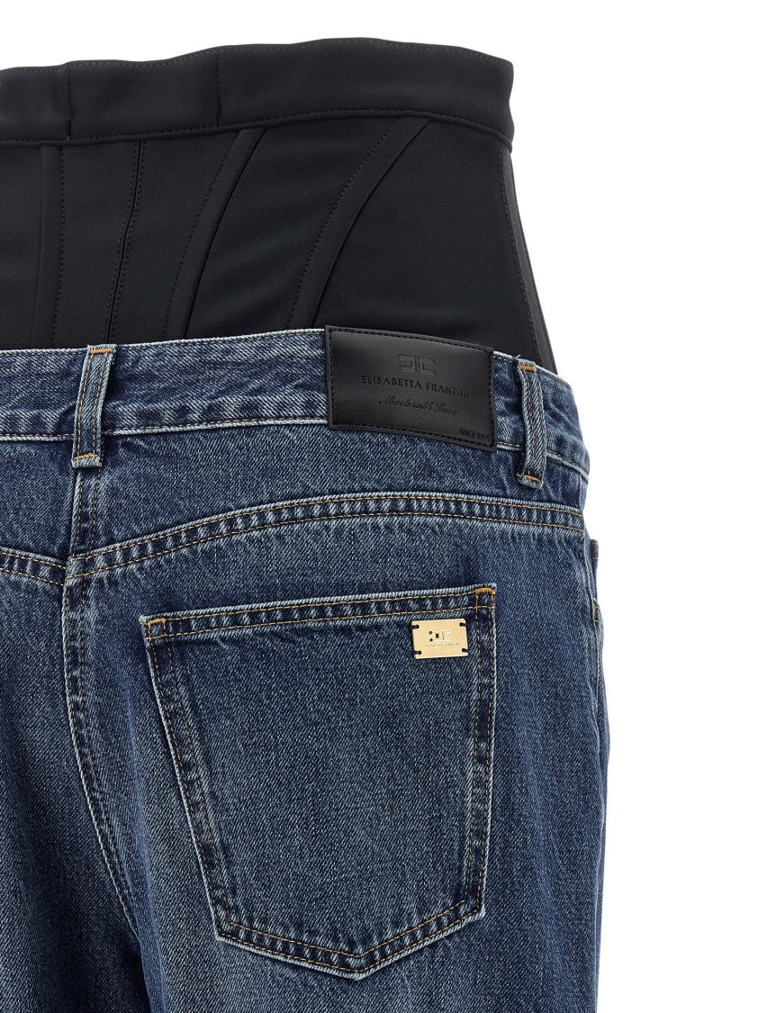 Elisabetta Franchi Bustier Insert Jeans