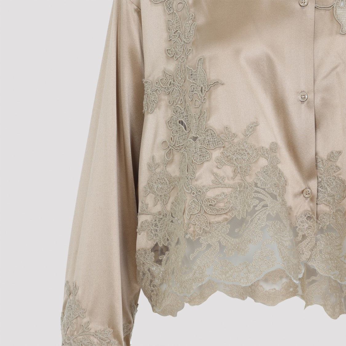 Ermanno Scervino Silk Shirt With Lace Detailing