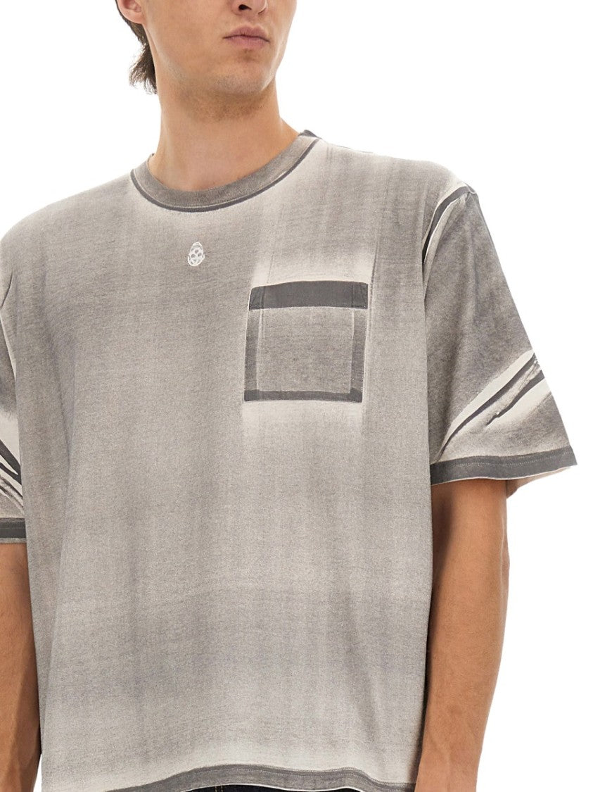 Alexander Mcqueen Cropped T-Shirt With Unique Graphic Design