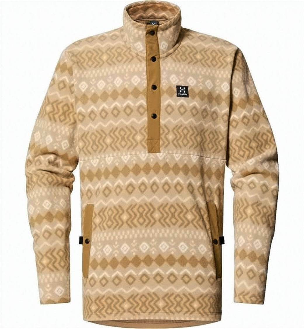 Haglöfs Geometric Pattern Zip-Up Knit With High Collar