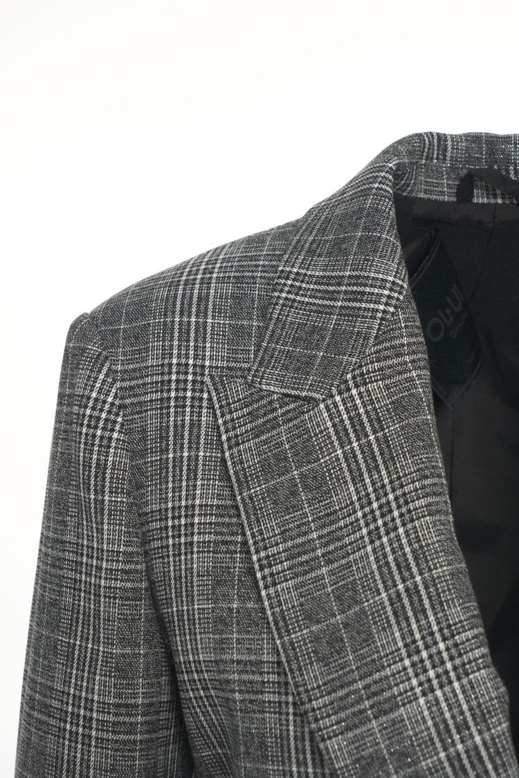 Liu Jo Glencheck Tailored Blazer With Chain Belt