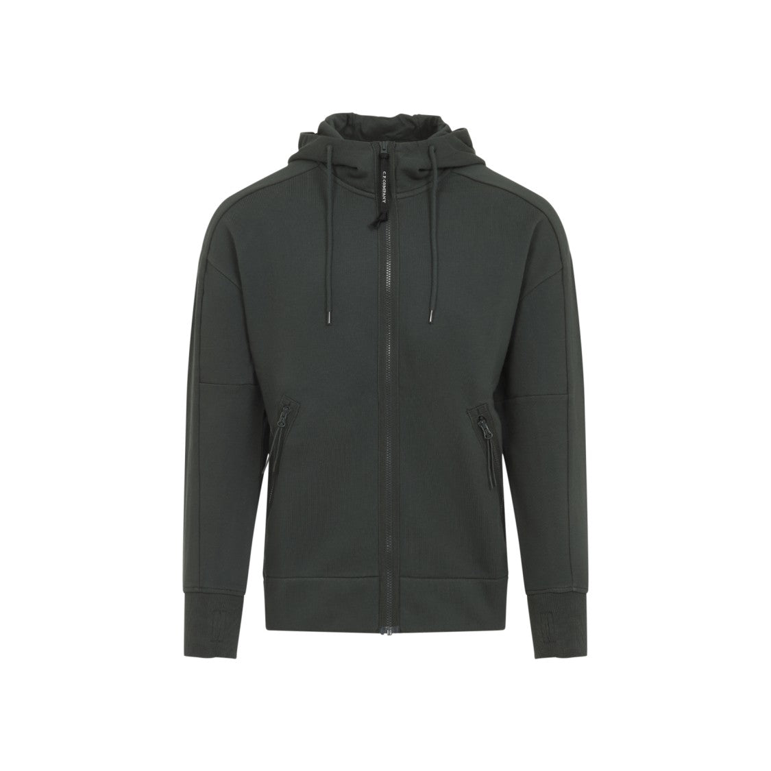 C.P. Company Open Grey Cotton Hoodie