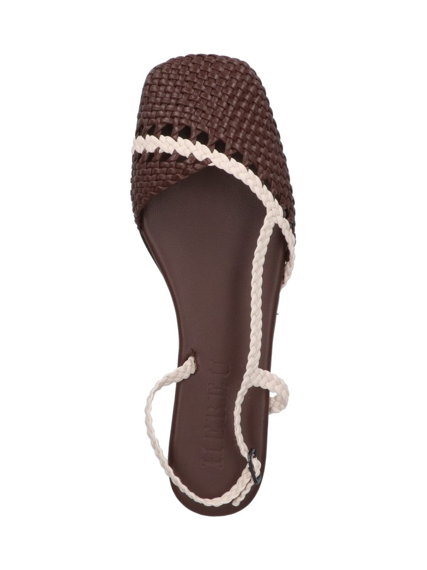 Hereu "Rondaia" Slingback Mules – Brown