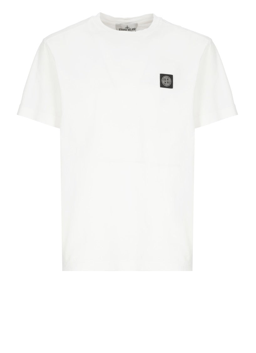 Stone Island White Cotton T-Shirt