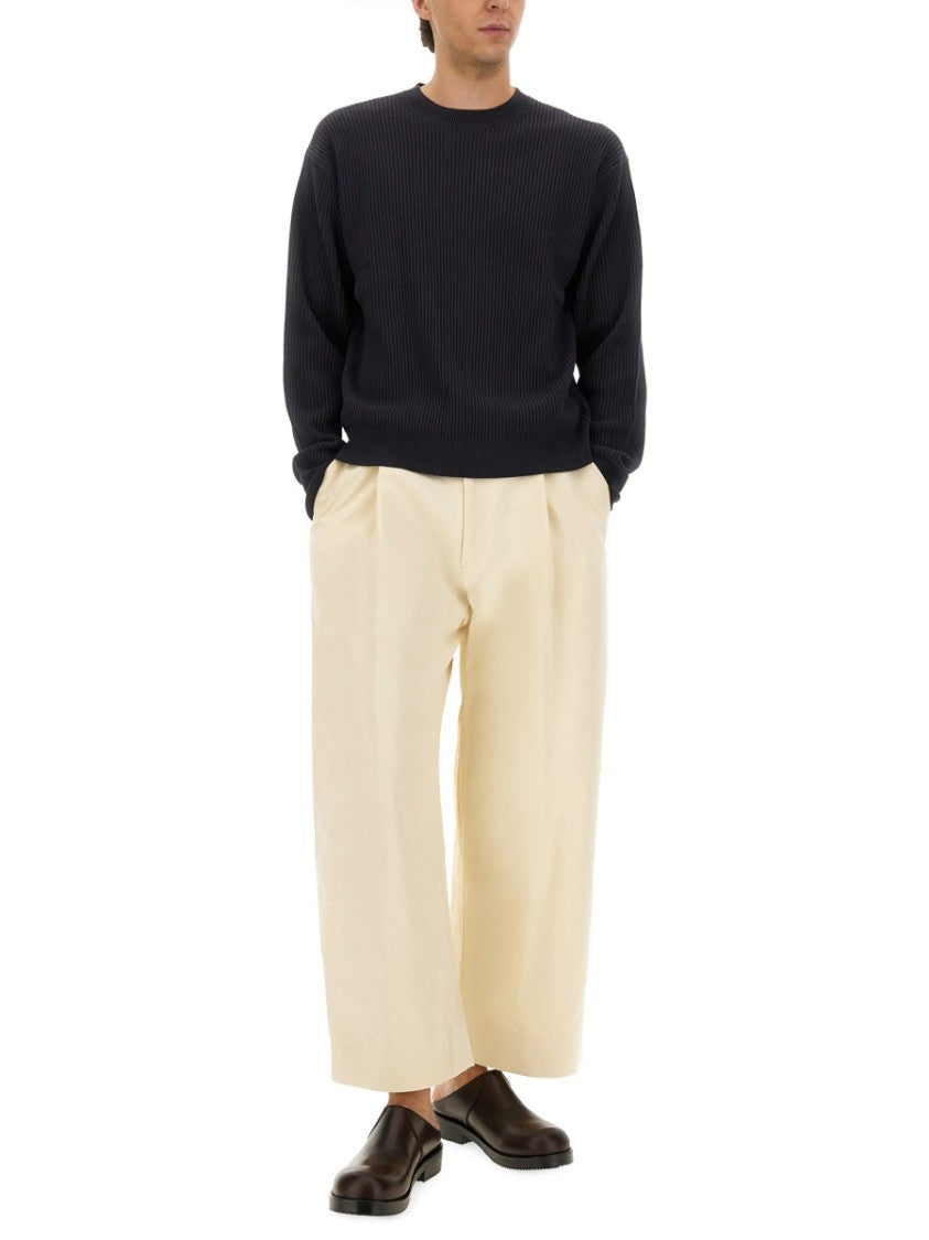 Studio Nicholson High-Waisted Wide-Leg Pants With Pleated Front