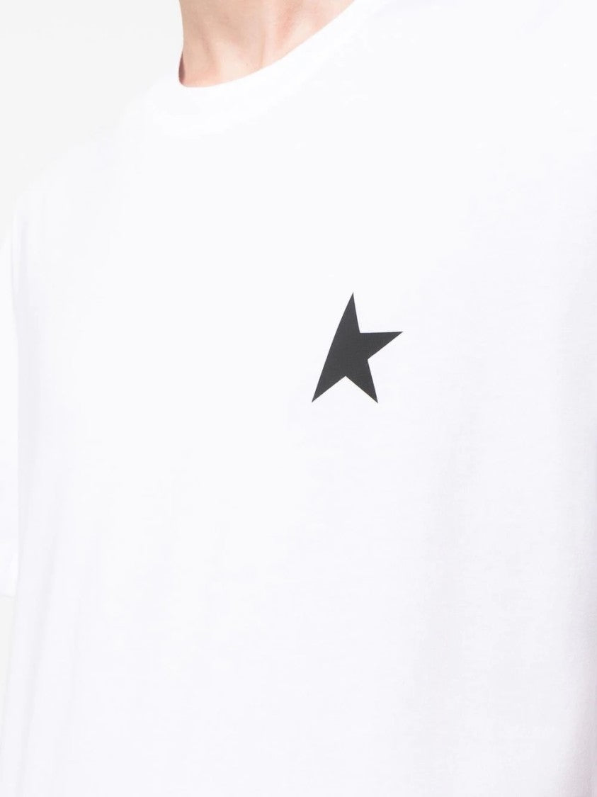 Golden Goose White Crew Neck T-Shirt With Star Logo Detail