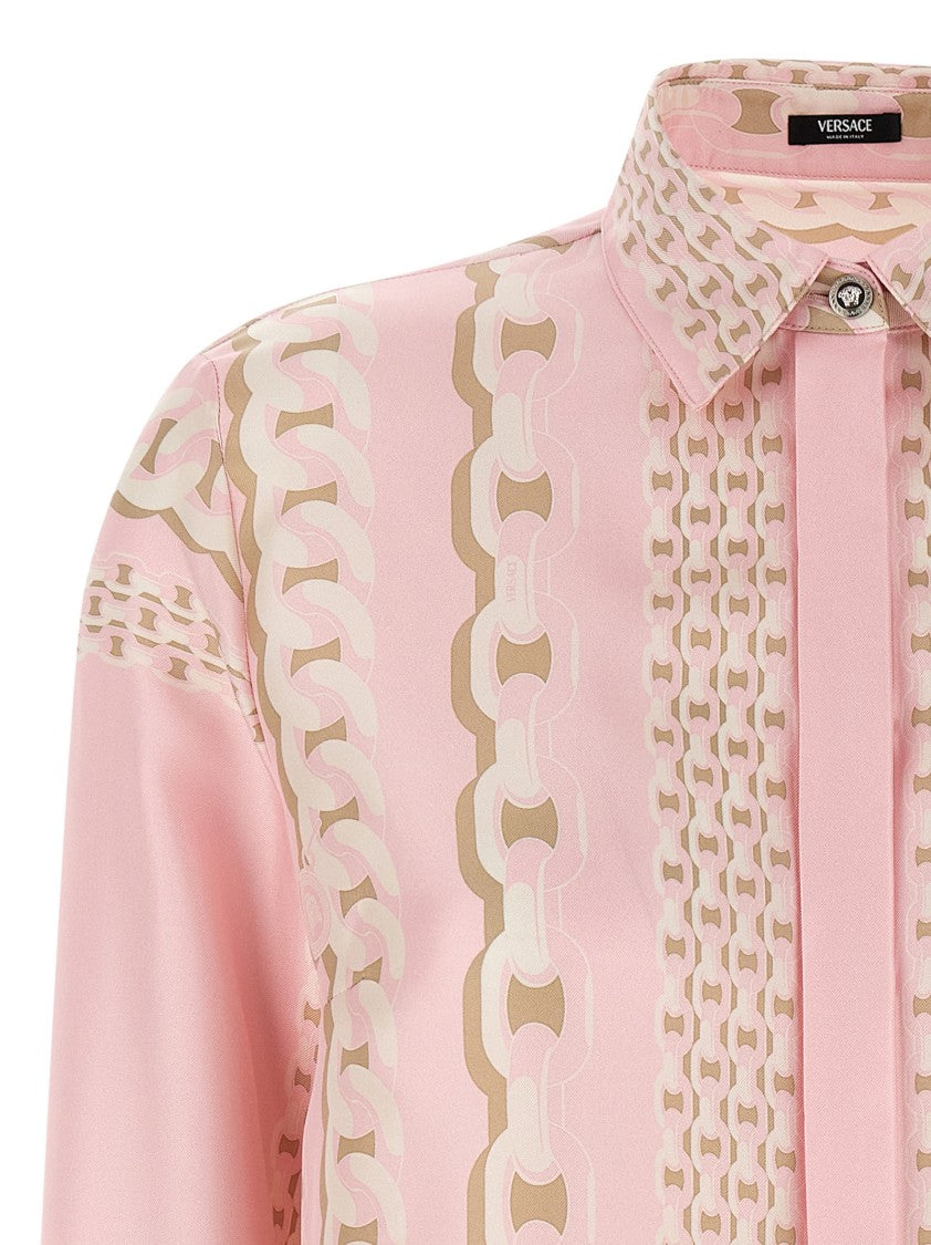 Versace Silk Twill Shirt With Scarf Print
