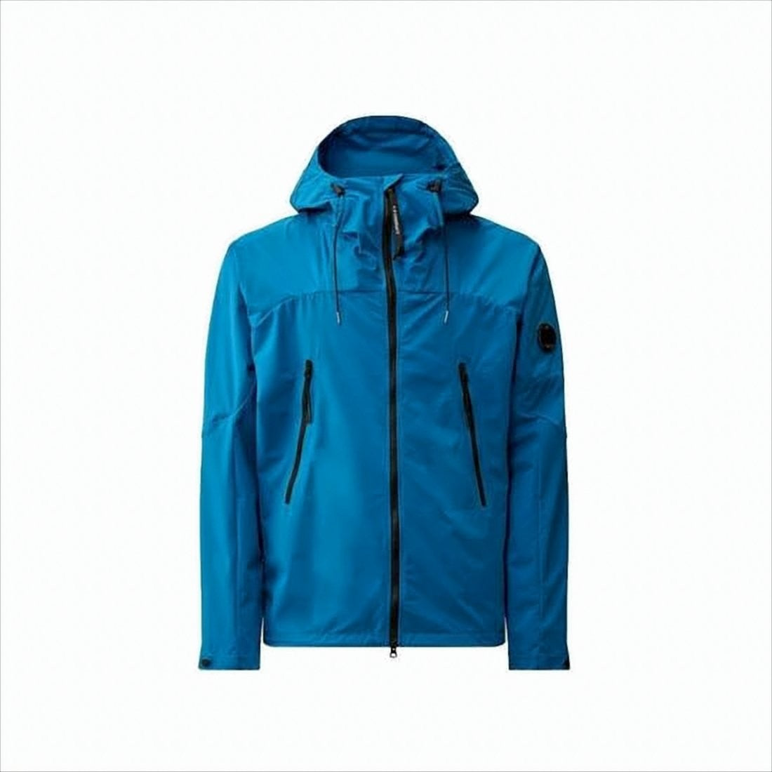 C.P. Company Lightweight Blue Zip-Front Jacket With Adjustable Hood
