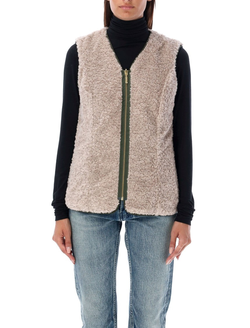 Barbour Markenfield Reversible Diamond Quilted Vest In Olive Green