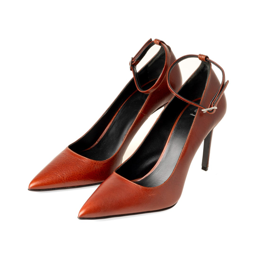 Ami Brown Patent Leather Stiletto Heel Pumps