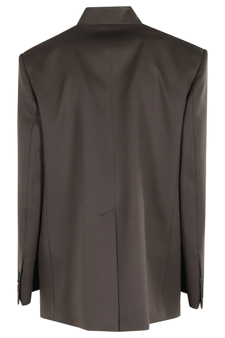 The Attico Oversized Brown Jacket With Korean Collar