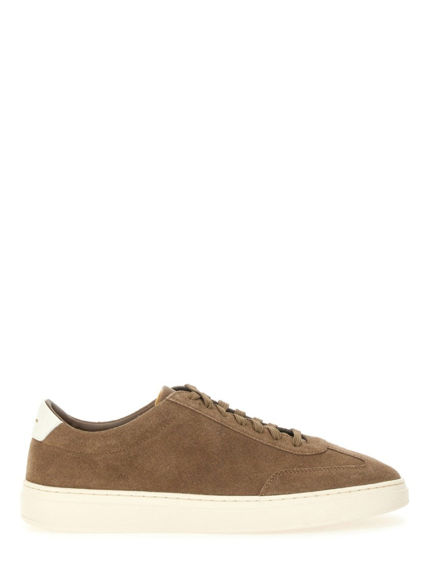 Boss Soft Suede Sneakers With Contrasting Rubber Sole