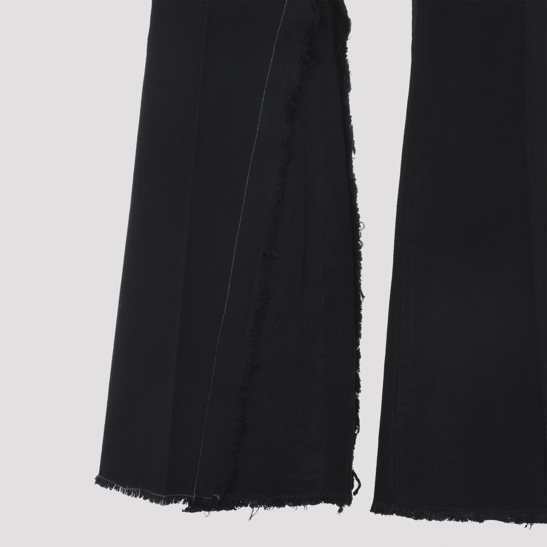 Rick Owens Flared Trousers With Raw Edges