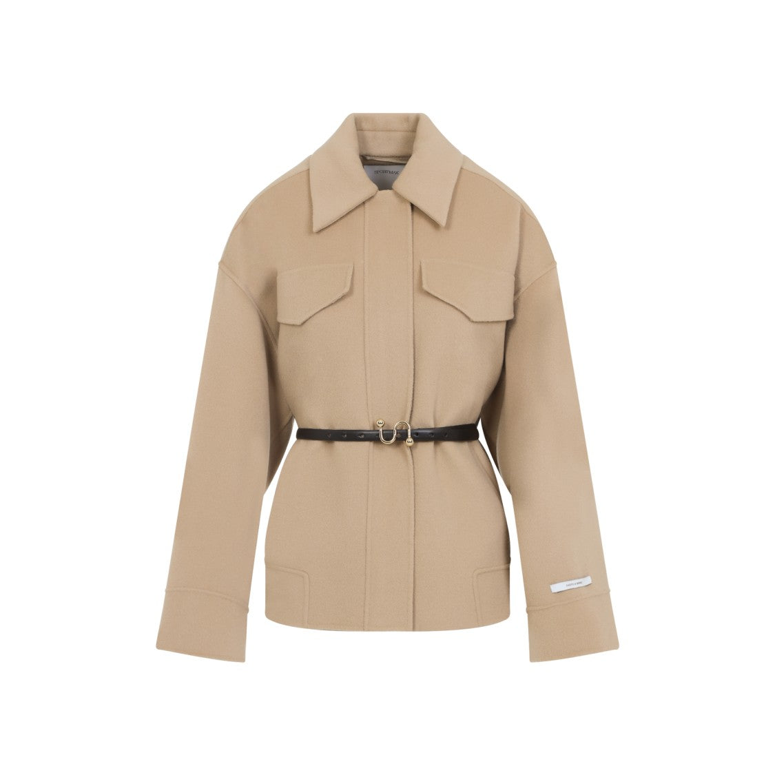 Sportmax Structured Virgin Wool Jacket With Belted Waist