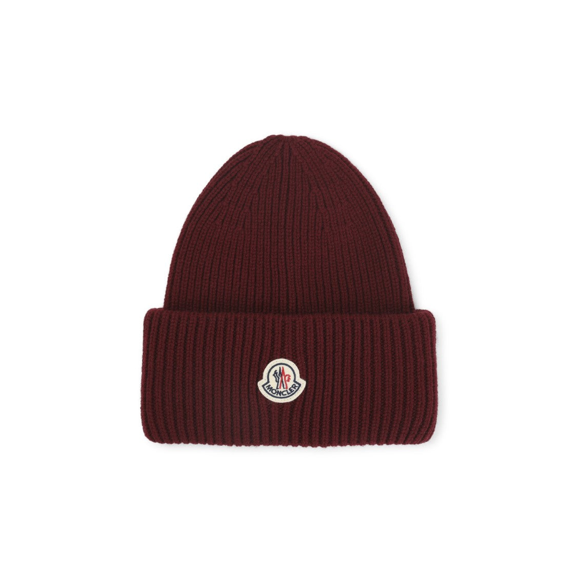 Moncler Ribbed Burgundy Virgin Wool Hat