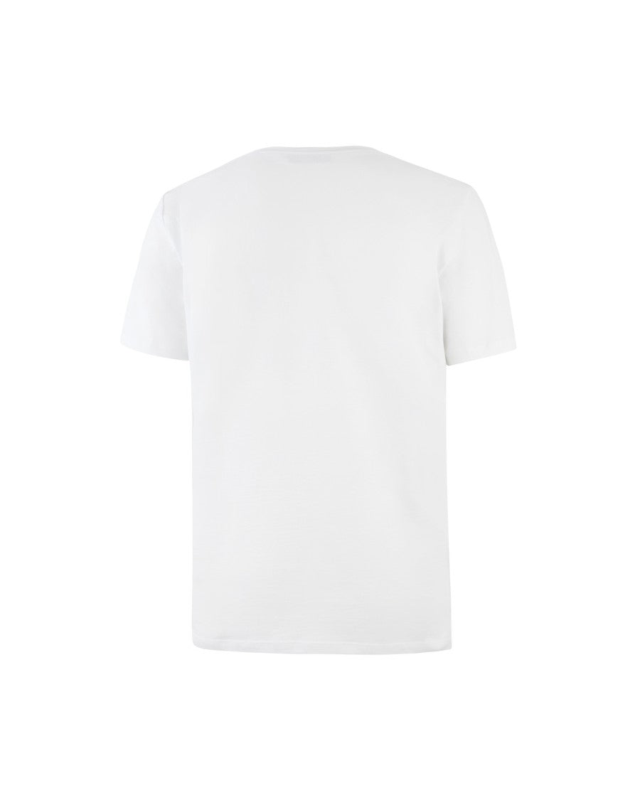 Elisabetta Franchi White Cotton Jersey T-Shirt With Necklace Detail