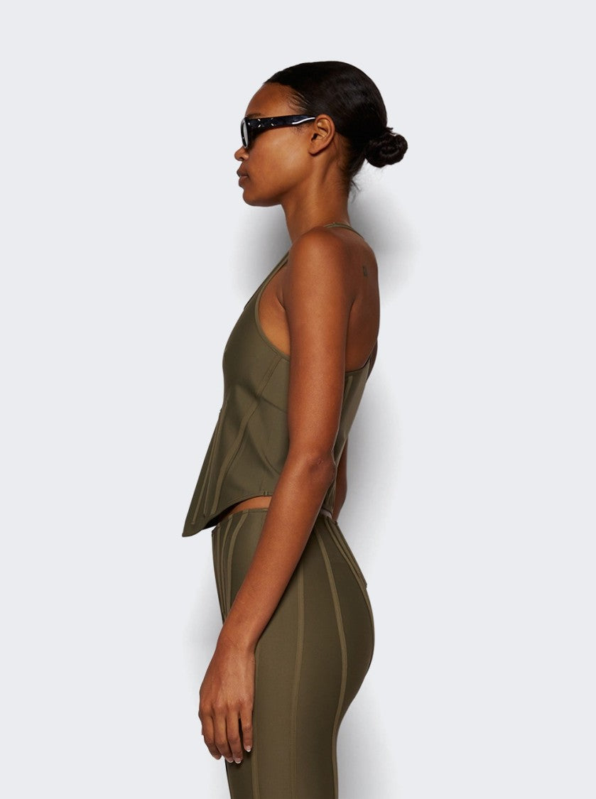 Mugler Corset Top Khaki