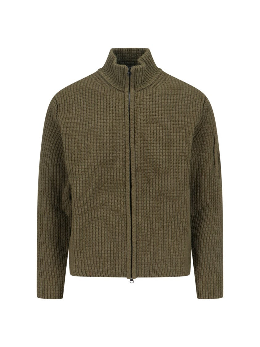 C.P. Company Full-Zip Wool Blend High Collar Sweater