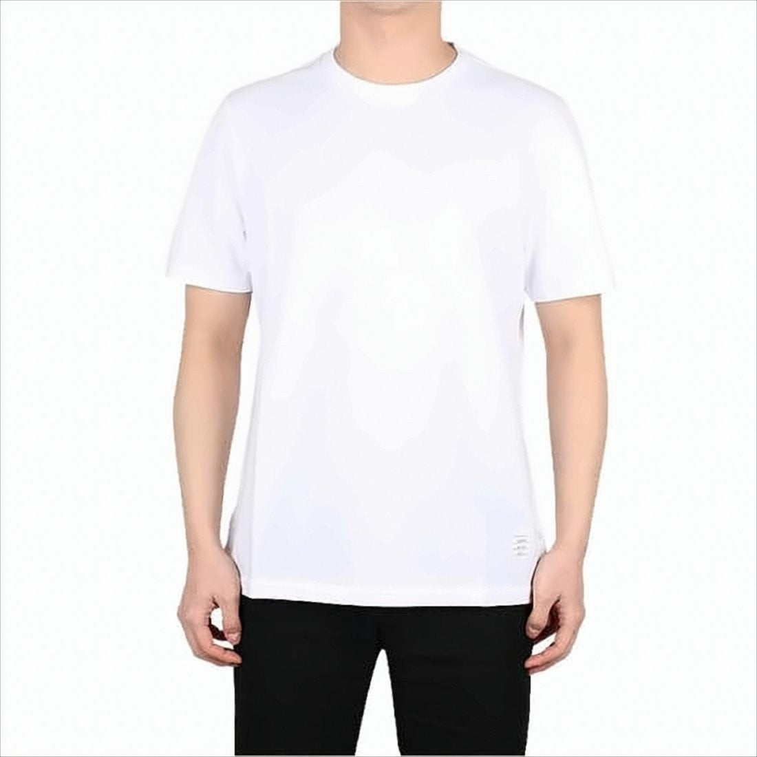 Thom Browne White Short-Sleeve T-Shirt With Distinctive Stripe Detail