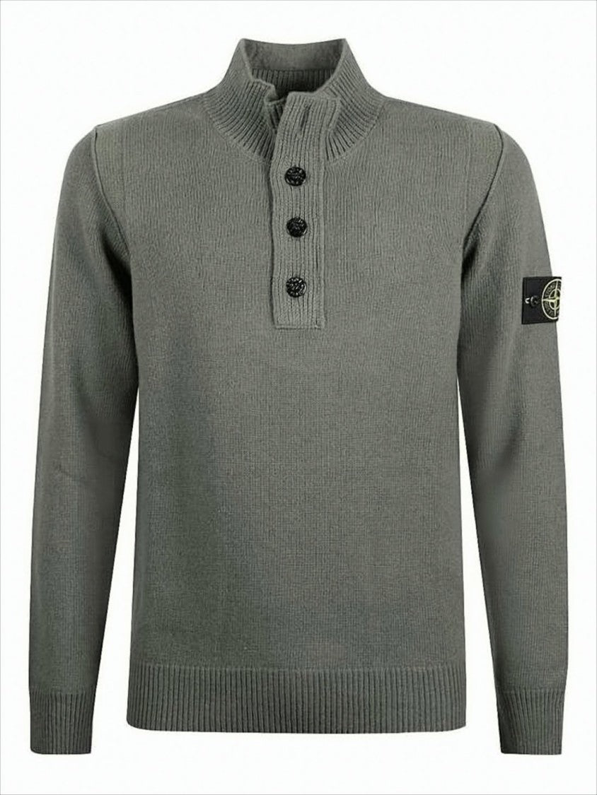 Stone Island Knitted Turtleneck Sweater With Ribbed Collar